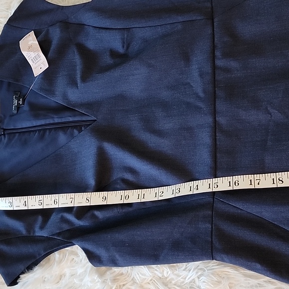 Ann Taylor Brand New Elegant Dark Blue  V-Neck Dress - Picture 12 of 16